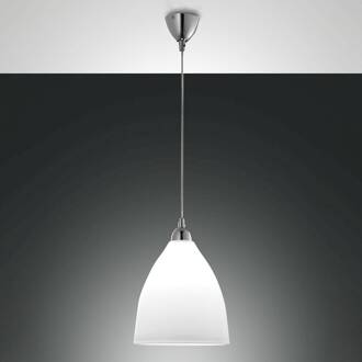 Glazen hanglamp PROVENZA, 27 cm wit zilvergrijs