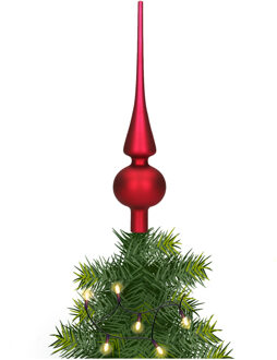 Glazen kerstboom piek/topper bordeaux rood mat 26 cm - kerstboompieken