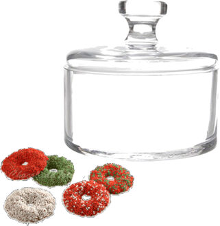 Glazen kerstkransjes snoeppot 13 x 12 cm met deksel - Action products