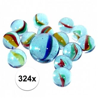 Glazen knikkers 324 stuks - Knikkers Multikleur