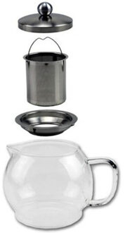 Glazen koffiepot / theekan / theepot met filter 1,2 liter - Theepotten Zilverkleurig