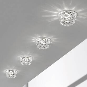Glazen LED plafond inbouwlamp helder grijs, transparant