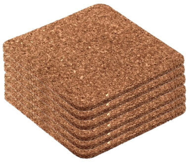 Glazen onderzetters - 24x stuks - kurk - glasonderzetters - 9,5 cm - vierkant