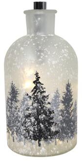 Glazen pot LED frosted wit Ø10x21cm