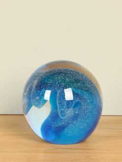 Glazen presse papier Golf blauw Ø 11 cm