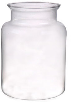 Glazen ronde bloemenvaas - H25 x D19 cm - Transparant - Boeket