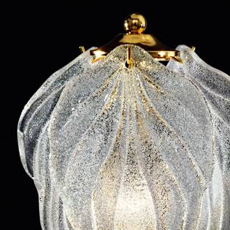 Glazen tafellamp Foglie van Muranoglas 24 karaat verguld, transparant