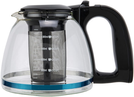 Glazen Theepot 1.2 Liter Met Filter/infuser - Theepotten Transparant