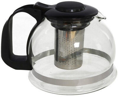 Glazen theepot 1600 ml met filter/infuser en handvat - Theepotten Transparant