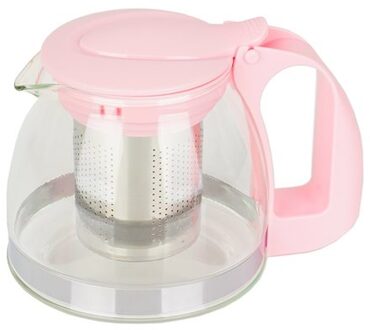 Glazen Theepot 700 Ml Met Gekleurde Stalen Zeef, Hittebestendig Glas Theepot