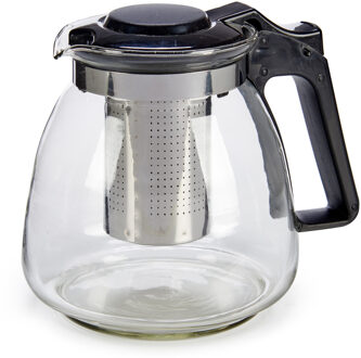 Glazen theepot 900 ml met filter/infuser en handvat - Theepotten Transparant