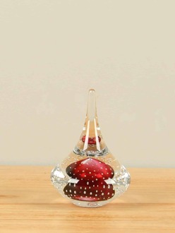 Glazen Tol roze spijkergaatjes 13 cm.