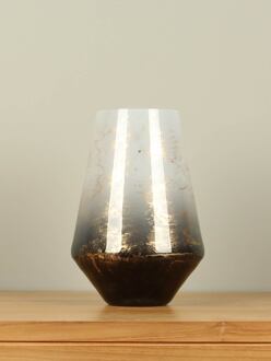 Glazen vaas black/gold, 27 cm