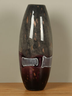 Glazen vaas grijs/lila, 42 cm