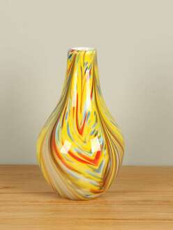 Glazen vaas multicolor 30 cm, SA-7, glas vaas, vaas glas, kleurrijke vaas, handgemaakte vaas
