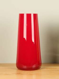 Glazen vaas rood, 35 cm