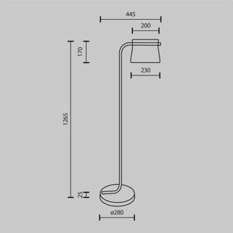 glazen vloerlamp Cabaret, messing, hoogte 126,5 cm messing, helder