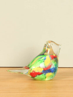 Glazen vogeltje multicolor