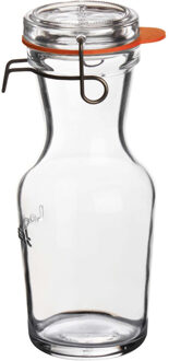 Glazen water karaffen met beugelsluiting dop - 500 ml - Sapkan/waterkan Transparant