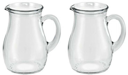 Glazen water karaffen van 1 Liter Roxy - 4x - Sapkannen/waterkannen/schenkkannen