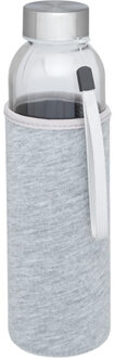Glazen waterfles/drinkfles - softshell bescherm hoes grijs - 500 ml - Sportfles - Bidon