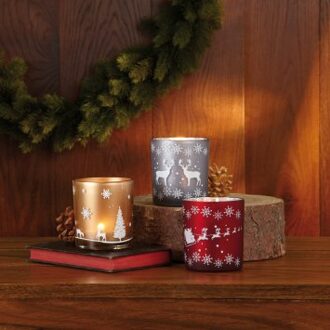 Glazen waxinelichthouder als set