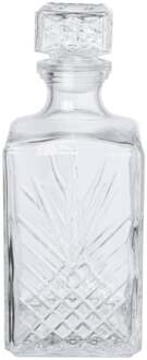 Glazen whisky/water karaf van 1 liter - Kristalglas look whiskey fles - Karaffen voor sterke drank - Whiskeykaraffen Transparant