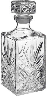 Glazen whisky/water karaf van 1 liter - Kristalglas look whiskey fles - Karaffen voor sterke drank