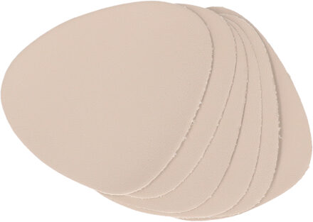 Glazenonderzetters - 6x stuks - Lederlook Creme - 10x12cm