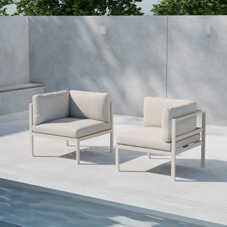 Glen aluminium modulair tuin hoekelement beige - 74 x 65 cm