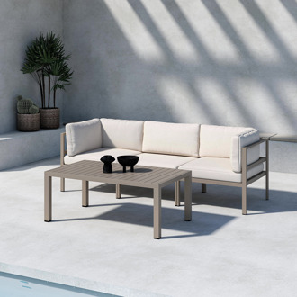 Glen aluminium tuin salontafel taupe - 120 x 45 cm