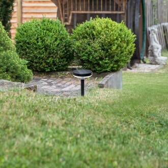 Glenios LED lamp op zonne-energie met grondspies zwart