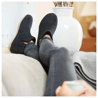 Glerups Low boot leather sole g 02-charcoal Zwart - 37