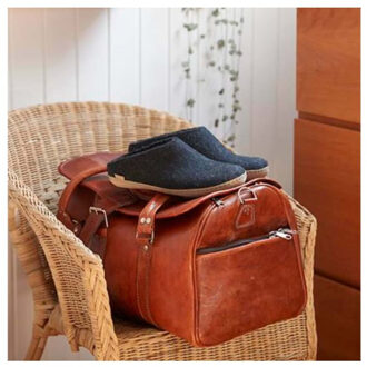 Glerups Slip-on leather sole b 02-charcoal - maat 39 Zwart