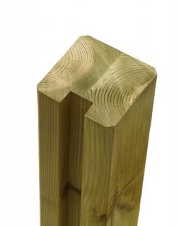 Gleufpaal Geïmpregneerd Hout 9 x 9 x 268 CM Begin- en Eindpaal Black