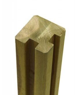 Gleufpaal Geïmpregneerd Hout 9 x 9 x 268 CM Hoekpaal Black
