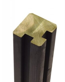 Gleufpaal Zwart Hout 9 x 9 x 268 CM Hoekpaal Black