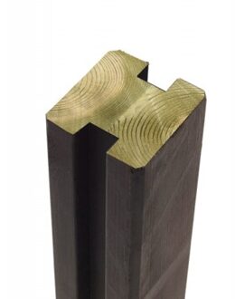 Gleufpaal Zwart Hout 9 x 9 x 268 CM Tussenpaal Black