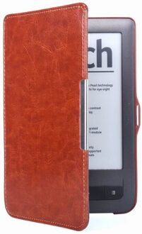 Gligle Tablet leather case cover voor Pocketbook Touch/Touch lux 622/623 Ereader shell 50 stks/partij bruin