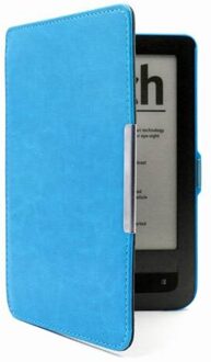 Gligle Tablet leather case cover voor Pocketbook Touch/Touch lux 622/623 Ereader shell 50 stks/partij licht blauw