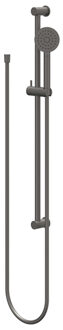 Glijstangset - met handdouche - rond - satin spray - doucheslang 150cm - Geborsteld metal black PVD 6901136 Metal black geborsteld