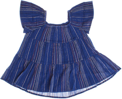 Glimmende gestreepte jurk 664677 meisje Blauw - 18-24M