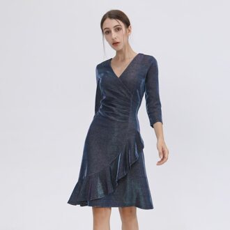 Glinsterende kruis-hart skaterjurk Blauw