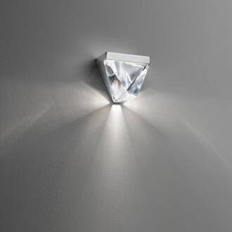 Glinsterende LED wandlamp Tripla, aluminium helder