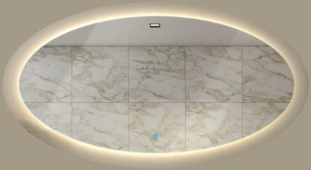 Gliss Badkamerspiegel Oval | met LED Verlichting En Spiegelverwarming | 95x150cm