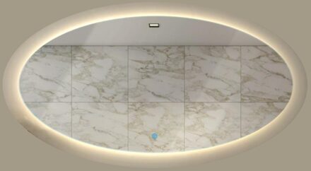 Gliss Badkamerspiegel Oval | met LED Verlichting Met Spiegelverwarming | 100x160cm