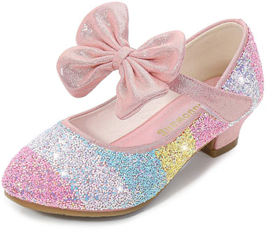 Glitter Casual Children Sandals Party Baby Girl High Heel Dance Sandals Kids Shoes For Girl Princess Leather Shoes Candy Color