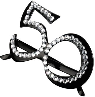 Glitter Crystal Black Frame Verjaardag Bril Anniversary Wedding Party Fancy Dress 30/40/50/60th zwart 50
