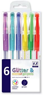 Glitter & Geur Gelpennen, 6st.