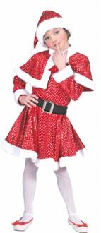 Glitter Kerstmeisje kostuum Rood - Zalm